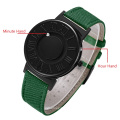 EUTOUR E012 Watch Man Canvas Leather Strap Mens Watches Magnetic Ball Show Quartz Watches Fashion Male Clock Wristwatches